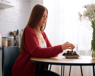 Woman enjoying a calm morning
