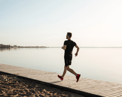 Man jogging outdoors